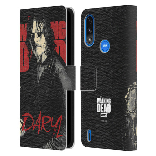 AMC The Walking Dead Season 10 Character Portraits Daryl Leather Book Wallet Case Cover For Motorola Moto E7 Power / Moto E7i Power