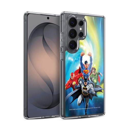 Justice League DC Comics Airbrushed Heroes Galaxy Soft Gel Case for Samsung Galaxy S26 Ultra
