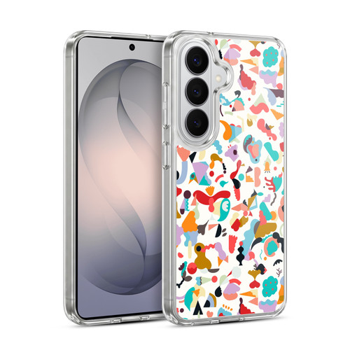 Ninola Patterns Imaginary Geo Animals White Soft Gel Case for Samsung Galaxy S26 Plus