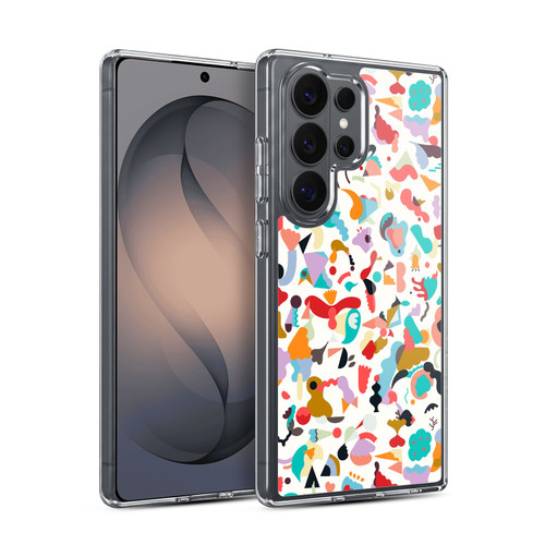 Ninola Patterns Imaginary Geo Animals White Soft Gel Case for Samsung Galaxy S26 Ultra