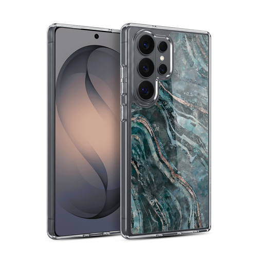 LebensArt Gemstone Marble Dark Teal Glamour Soft Gel Case for Samsung Galaxy S26 Ultra