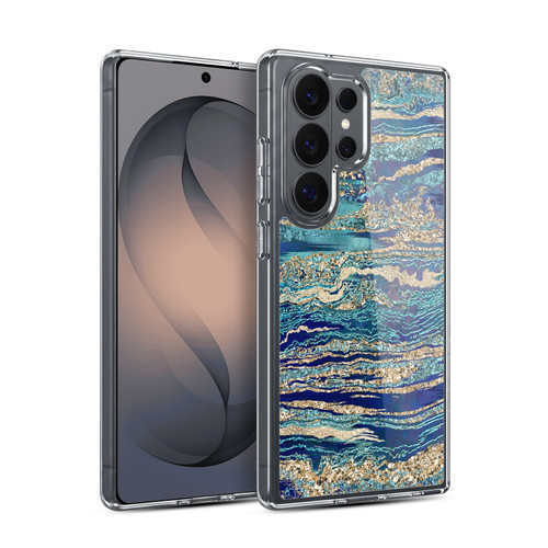 LebensArt Gemstone Marble Mineral Blue Gem Soft Gel Case for Samsung Galaxy S26 Ultra