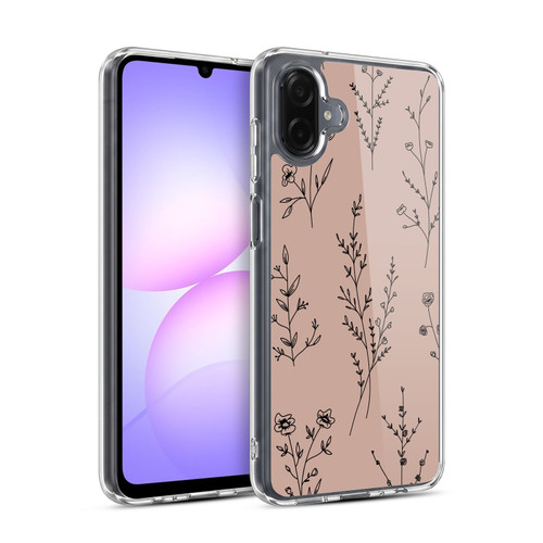 Anis Illustration Wildflowers Blush Pink Soft Gel Case for Samsung Galaxy A07 4G