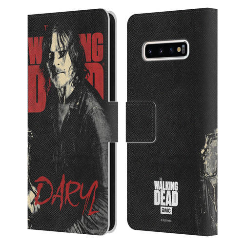 AMC The Walking Dead Season 10 Character Portraits Daryl Leather Book Wallet Case Cover For Samsung Galaxy S10+ / S10 Plus