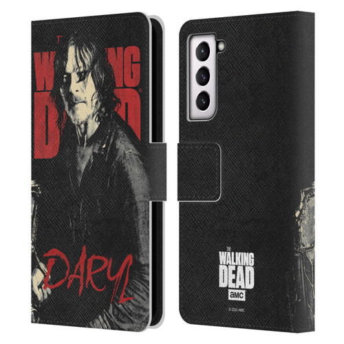 AMC The Walking Dead Season 10 Character Portraits Daryl Leather Book Wallet Case Cover For Samsung Galaxy S21 5G