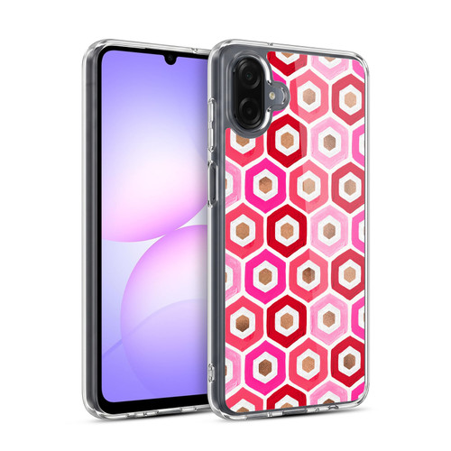 Cat Coquillette Patterns 6 Honeycomb Pink Soft Gel Case for Samsung Galaxy A07 4G