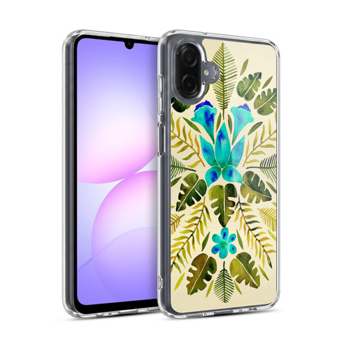 Cat Coquillette Nature Green Blue Tropical Symmetry Soft Gel Case for Samsung Galaxy A07 4G