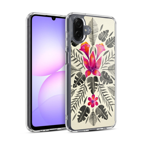 Cat Coquillette Nature Grey Pink Tropical Symmetry Soft Gel Case for Samsung Galaxy A07 4G