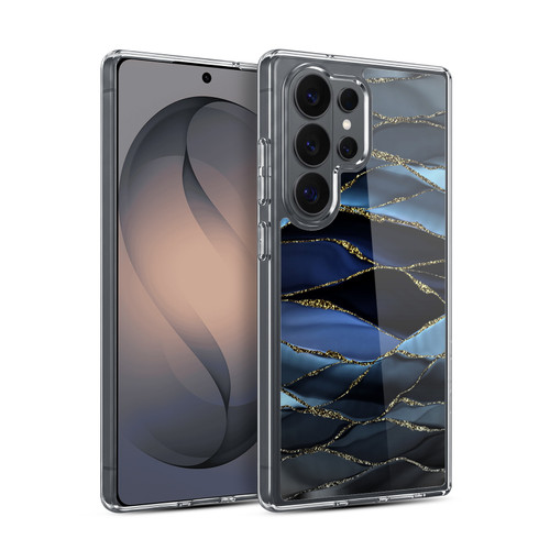 UtArt Dark Night Marble Deep Sparkle Waves Soft Gel Case for Samsung Galaxy S26 Ultra