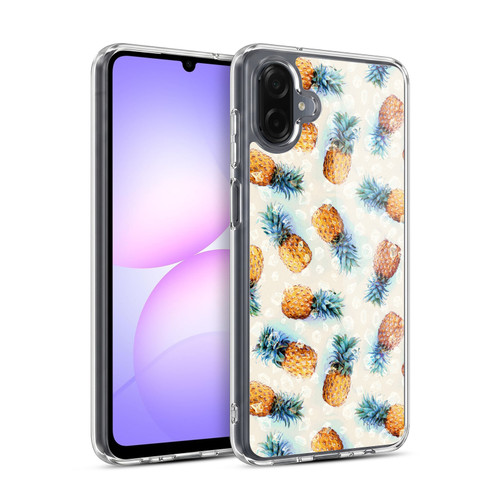 Micklyn Le Feuvre Patterns Pineapples and Crystals Soft Gel Case for Samsung Galaxy A07 4G