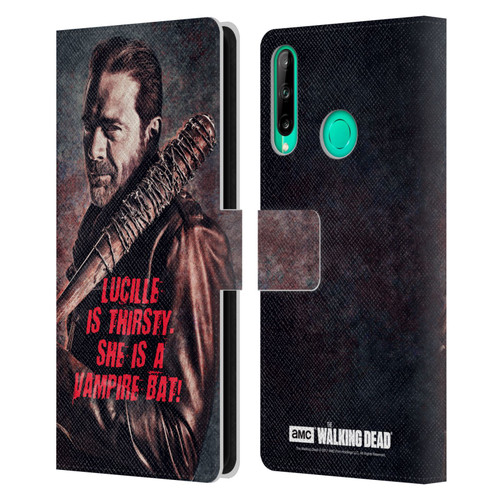 AMC The Walking Dead Negan Lucille Vampire Bat Leather Book Wallet Case Cover For Huawei P40 lite E