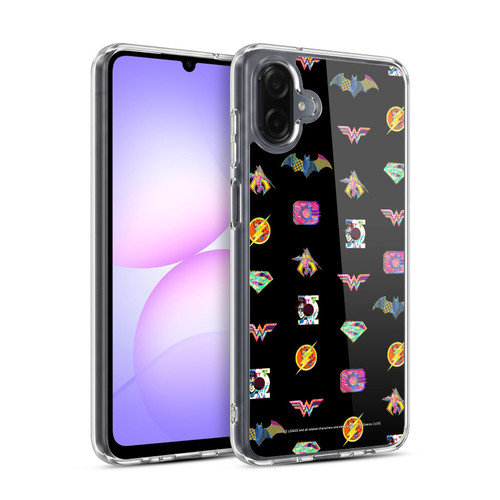 Justice League DC Comics Dark Electric Pop Icons Group Soft Gel Case for Samsung Galaxy A07 4G