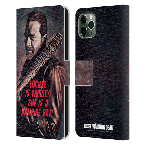 AMC The Walking Dead Negan Lucille Vampire Bat Leather Book Wallet Case Cover For Apple iPhone 11 Pro Max