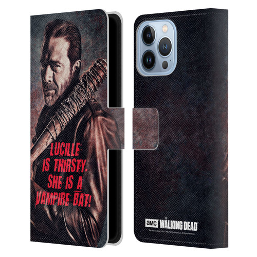 AMC The Walking Dead Negan Lucille Vampire Bat Leather Book Wallet Case Cover For Apple iPhone 13 Pro Max