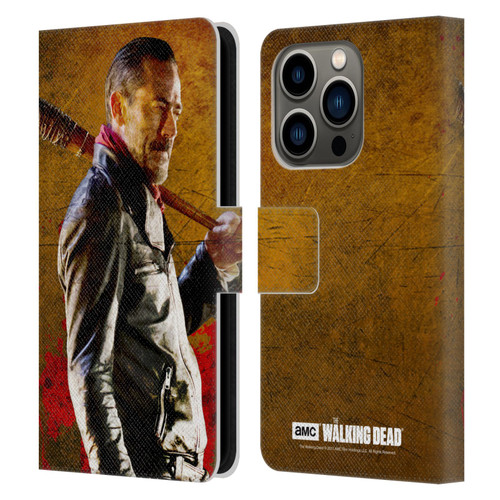 AMC The Walking Dead Negan Lucille 1 Leather Book Wallet Case Cover For Apple iPhone 14 Pro