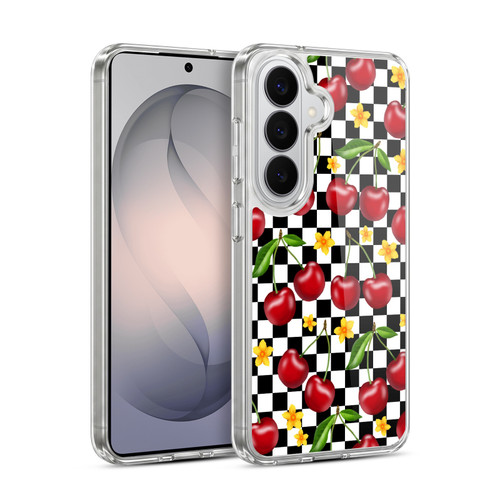 Head Case Designs Checkerboard Patterns Cherry Soft Gel Case for Samsung Galaxy S26