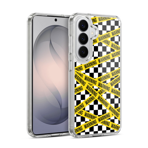 Head Case Designs Checkerboard Patterns Warning Soft Gel Case for Samsung Galaxy S26