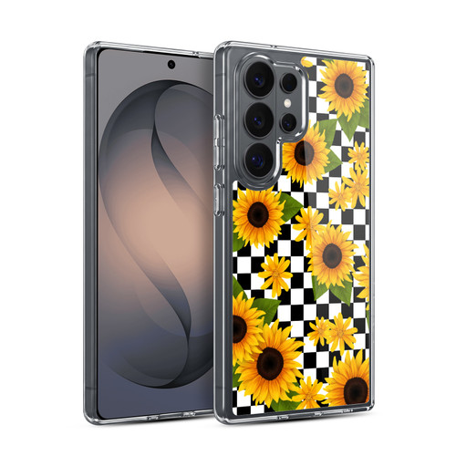 Head Case Designs Checkerboard Patterns Sunflower Soft Gel Case for Samsung Galaxy S26 Ultra