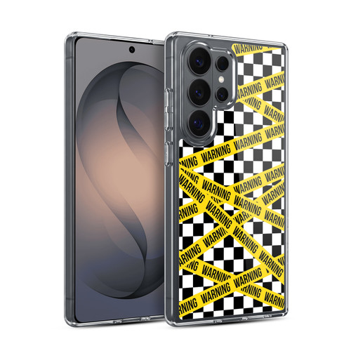 Head Case Designs Checkerboard Patterns Warning Soft Gel Case for Samsung Galaxy S26 Ultra