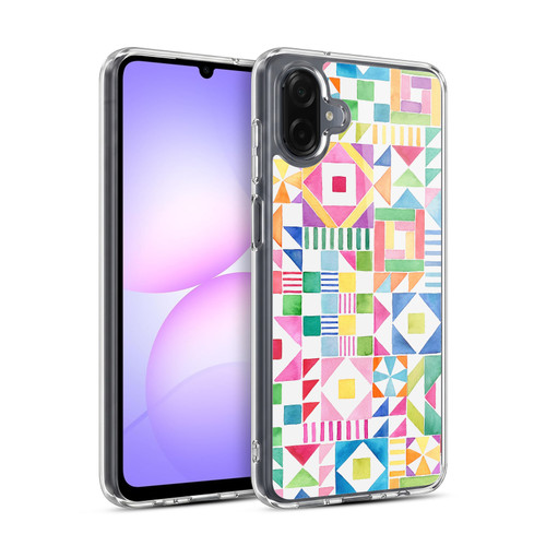 Ninola Colourful Prints Geometric Patchwork Soft Gel Case for Samsung Galaxy A07 4G