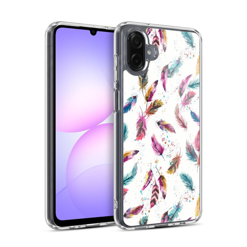 Ninola Mix Patterns Muticolored Feathers Soft Gel Case for Samsung Galaxy A07 4G