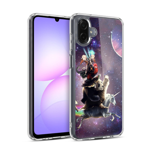 Random Galaxy Space Llama Unicorn Space Ride Soft Gel Case for Samsung Galaxy A07 4G