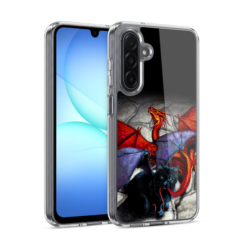 Stanley Morrison Art Bat Winged Black Cat & Dragon Soft Gel Case for Samsung Galaxy A17 4G / 5G