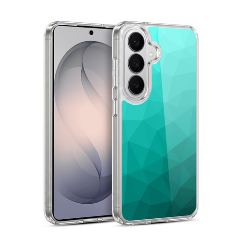 PLdesign Geometric Patterns Turquoise Gradient Mesh Soft Gel Case for Samsung Galaxy S26 Plus