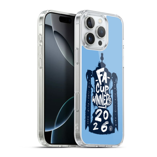 Manchester City Man City FC 2026 Cup Champions City Graphic Soft Gel Case for Apple iPhone 16 Pro Max & MagSafe