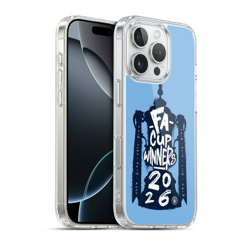 Manchester City Man City FC 2026 Cup Champions City Graphic Soft Gel Case for Apple iPhone 16 Pro & MagSafe
