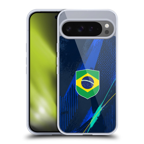 Head Case Designs Football Kit Flags Brazil Brazilian Brasil Soft Gel Case for Google Pixel 9 Pro XL