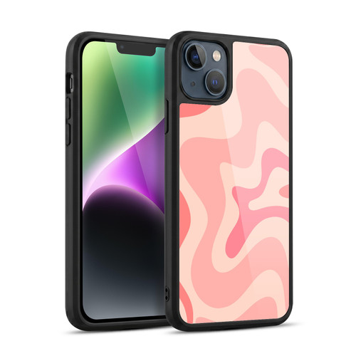 Kierkegaard Design Studio Retro Abstract Patterns Soft Pink Liquid Swirl Gel Armour Case For Apple iPhone 14 Plus