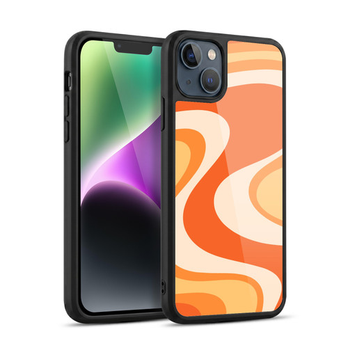 Kierkegaard Design Studio Retro Abstract Patterns Tangerine Wave Machine Gel Armour Case For Apple iPhone 14 Plus