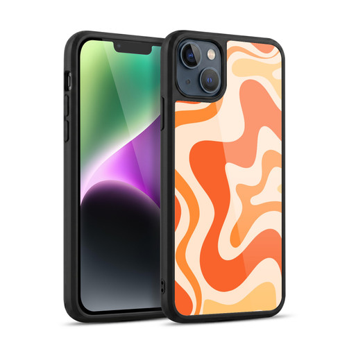 Kierkegaard Design Studio Retro Abstract Patterns Tangerine Orange Tone Gel Armour Case For Apple iPhone 14 Plus