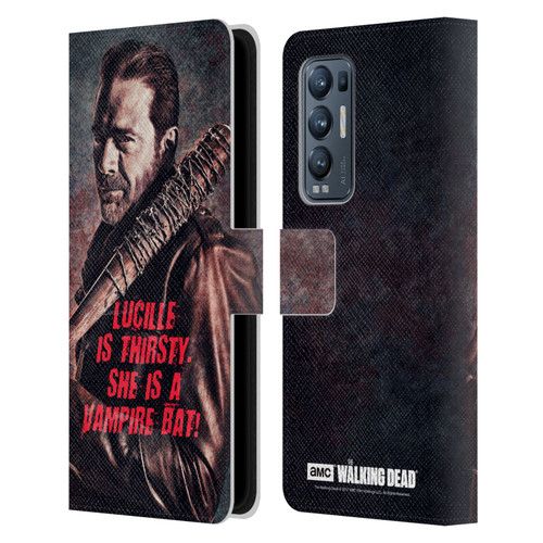 AMC The Walking Dead Negan Lucille Vampire Bat Leather Book Wallet Case Cover For OPPO Find X3 Neo / Reno5 Pro+ 5G