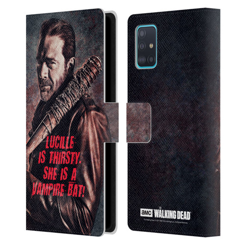 AMC The Walking Dead Negan Lucille Vampire Bat Leather Book Wallet Case Cover For Samsung Galaxy A51 (2019)