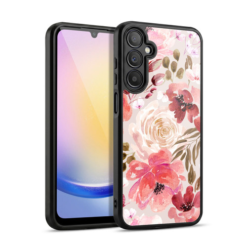 Anis Illustration Floral Pattern Light Red Gel Armour Case For Samsung Galaxy A25 5G