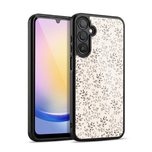 Anis Illustration Mix Pattern Tiny Leaves Beige Gel Armour Case For Samsung Galaxy A25 5G