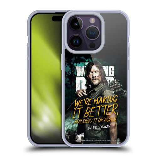 AMC The Walking Dead Season 9 Quotes Daryl Soft Gel Case for Apple iPhone 14 Pro