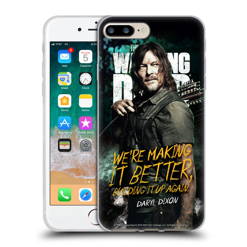 AMC The Walking Dead Season 9 Quotes Daryl Soft Gel Case for Apple iPhone 7 Plus / iPhone 8 Plus
