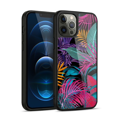 LebensArt Jungle Plants And Animals Palm Leaves Black Gel Armour Case For Apple iPhone 12 Pro Max