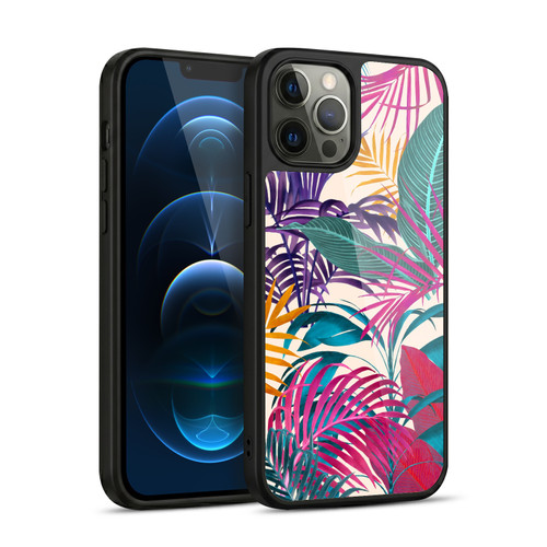 LebensArt Jungle Plants And Animals Palm Leaves Cream Gel Armour Case For Apple iPhone 12 Pro Max