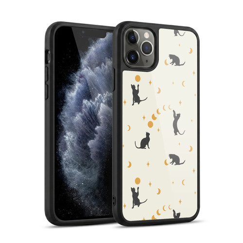 Episodic Drawing Pattern Cat And Moon Gel Armour Case For Apple iPhone 11 Pro Max