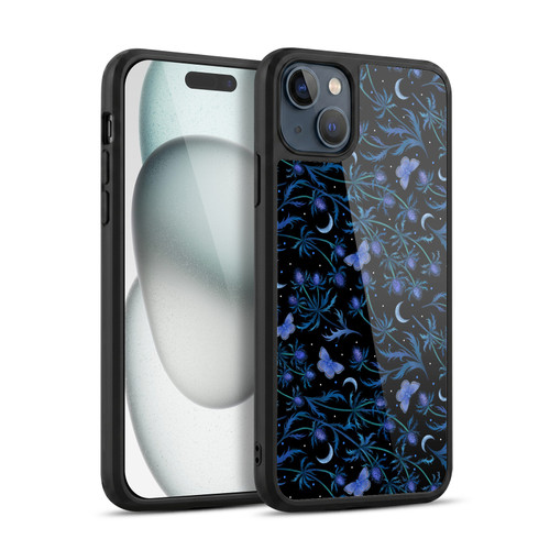 Episodic Drawing Pattern Blue Thistle Gel Armour Case For Apple iPhone 15 Plus
