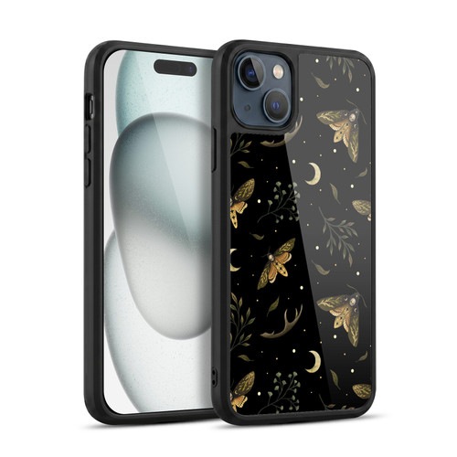 Episodic Drawing Pattern Death Head Moth Gel Armour Case For Apple iPhone 15 Plus