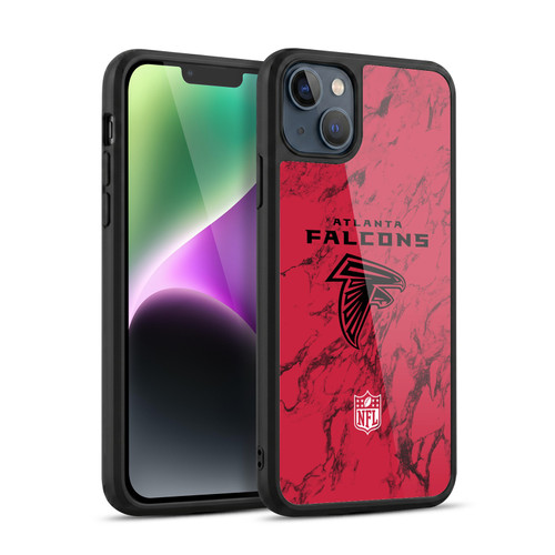 NFL Atlanta Falcons Graphics Coloured Marble Gel Armour Case For Apple iPhone 14 Plus