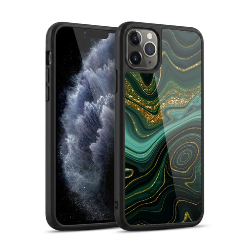 UtArt Malachite Emerald Gilded Teal Gel Armour Case For Apple iPhone 11 Pro Max