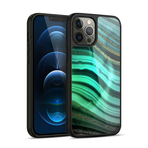 UtArt Malachite Emerald Glitter Gradient Gel Armour Case For Apple iPhone 12 Pro Max