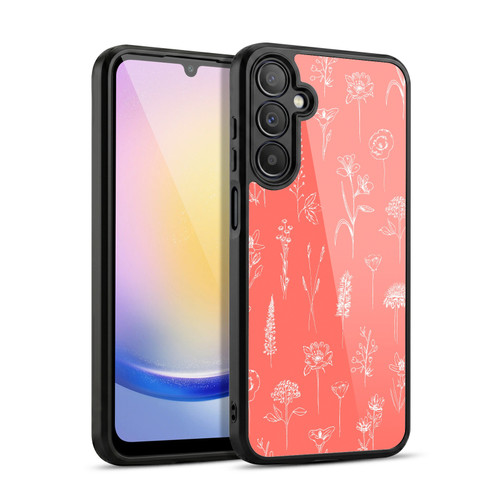 Anis Illustration Flower Pattern 2 Coral Gel Armour Case For Samsung Galaxy A25 5G