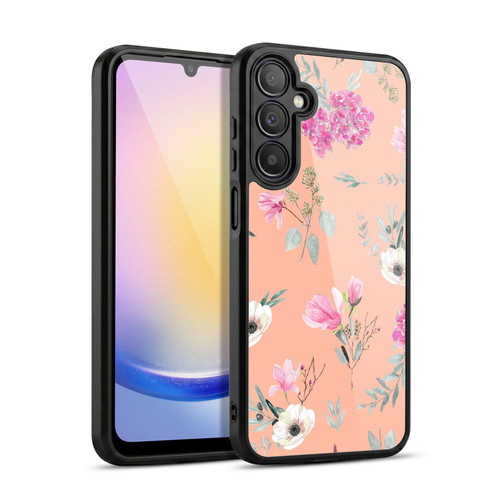 Anis Illustration Flower Pattern 2 Peach Gel Armour Case For Samsung Galaxy A25 5G